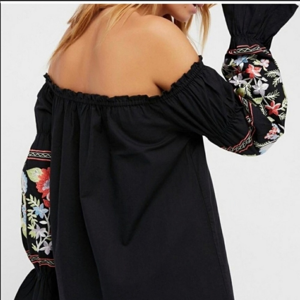 FREE PEOPLE | Black Fleur De Jour Dress | L